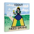 thumbnail image 3 of Stupell Industries Contemporary Don't Need Saving Pixel Princess Canvas Art, 36 x 36, by Grace Popp, 3 of 8
