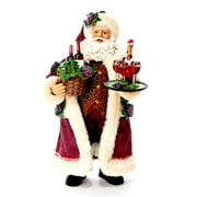 Kurt Adler 11.5-Inch Fabrich Santa with Wine Basket