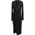 thumbnail image 1 of Vestido de invierno para mujer, vestido de terciopelo sin mangas, ajustado, con volantes, tirantes finos, vestido de fiesta con escote en V, minivestido, vestidos con abertura, 1 of 5