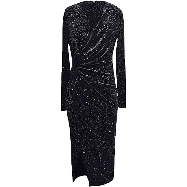 Vestido de invierno para mujer, vestido de terciopelo sin mangas, ajustado, con volantes, tirantes finos, vestido de fiesta con escote en V, minivestido, vestidos con abertura