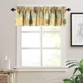 thumbnail image 3 of Blue Yellow Floral Valance Curtain Boho Dahlia Chrisanthemum Flowers Pattern Rod Pocket Valance Window Treatments Short Curtains for Kitchen Bathroom Farmhouse 54x18inch, 3 of 6