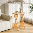 thumbnail image 4 of Mohsoe 4-Piece Foldable TV Tray Tables, Pine Wood Construction, Space-Saving, Sturdy X-Shaped Base, Versatile Side Tables for Home & Outdoor, 4 of 9