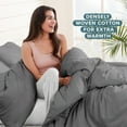 thumbnail image 4 of Bare Home Flannel Duvet Cover Set - 100% Flannel Cotton - Double Brushed - Queen, Gray, 4 of 10