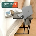thumbnail image 5 of C Shaped End Table, Side Table for Couch and Bed, Small Side Table for Small Spaces, Living Room, Bedroom, Rustic Snack Table, 5 of 8