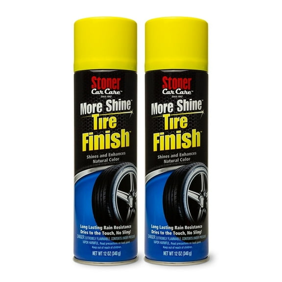 Stoner Car Care 91094-2PK 12-Ounce More Shine Tire Finish Non-Greasy Spray Enhances and Restores Your Tires Natural Color, Pack of 2