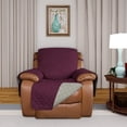 thumbnail image 2 of Housse de Sofa Inclinable Surdimensionnée Matelassée Réversible, Protecteur de Meuble Résistant à l'Eau, Housse de Canapé Lavable avec Sangles Élastiques pour Enfants, Chiens, Animaux (Fauteuil Inclinable Surdimensionné, Bourgogne/beige), 2 of 7
