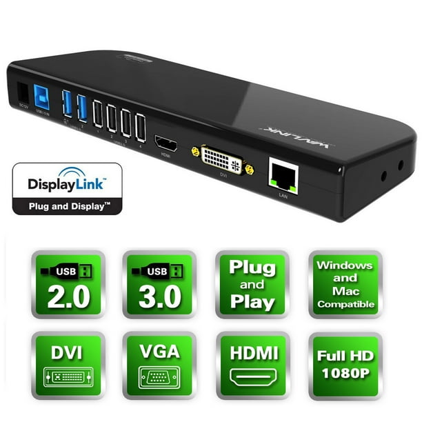 Wavlink usb 3 0 universal docking station dual video monitor display