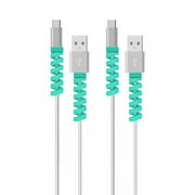 24 Piece Silicone Charging Cable Protector Set, Spiral Cord Saver Covers for USB Phone Charger Cables, TIKA