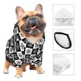 thumbnail image 3 of Fotbe Checkerboard With Snowflake 1 Print Small Dog Sweater Hoodies Pet Grey Hooded Soft Fleece Sweatshirts with Pocket Fall Winter Puppy Cat Sweaters Warm Clothes-X-Large, 3 of 7