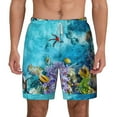 thumbnail image 2 of Picia Corals and Tropical Fish pattern Mens Swim Trunks with Compression Liner Stretch Beach Shorts Quick Dry with Zipper Pockets No-Chafing Board Shorts-Small, 2 of 9