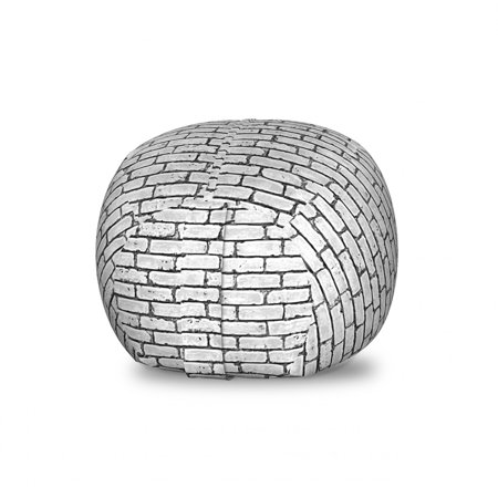 Grey and White Storage Toy Bag Chair  Grunge Brick Wall Background Urban Architecture Building Modern City Life Graphic  Stuffed Animal Organizer Washable Bag  Small Size  Grey  by Ambesonne