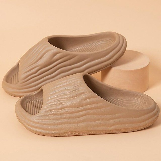 Pantuflas de melón amargo para el hogar, casa de verano, sandalias y zapatillas con sensación de mierda para interiores, marrón44