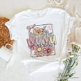 thumbnail image 6 of Floral Mama Coquette Bow Pastel T-Shirt, White and Natural Boho Tee With Spring Flower, 6 of 8