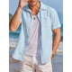 thumbnail image 4 of Sunloudy Camisa casual de verano para hombre, color sólido, plisada, manga corta, solapa, botones, casual Sunloudy moda, 4 of 9