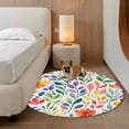 thumbnail image 2 of Round Rugs 3Ft, Spring Floral Round Area Rug Washable Indoor Throw Carpet, Colorful Summer Botanical Flowers Abstract Small Non Slip Circle Rug for Bedroom Living Room Home Decor Aesthetic, 2 of 8