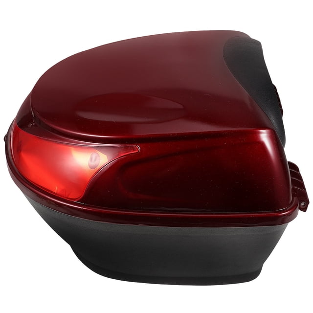 BESTYASH 1Set Motorcycle Top Case Tail Boxes Luggage for Outdoor Travel Rectangular Dark Red 11.79x11x8.25in