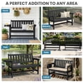 thumbnail image 4 of SERWALL Outdoor Bench for 2-Person, Weather-Resistant HDPE with Aluminum Reinforcement, Supports 660 lbs, Comfortable Seating for Patio, Garden, and Porch, Black, 4 of 8