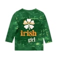 thumbnail image 4 of Blusas y camisas de manga larga y cuello redondo para niños, tallas medianas y grandes, informales, con estampado de San Patricio, mangas a ochos y cuello redondo, camisetas para niños., 4 of 5