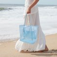 thumbnail image 1 of Bolsa de hombro de malla de mujeres bolso de almacenamiento de gran capacidad Bolso de mar (azul), 1 of 6