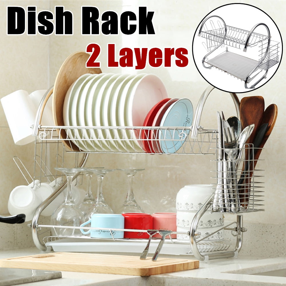 Dish Drying Rack Drainboard Kitchen Shelf Collection Shelf Drainer Organizer Tra 