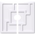 thumbnail image 1 of Ekena Millwork CMP12KX2-02000 12 Po OD x 2 Po ID Carré Knox Architectural Grade Médaillon de Plafond Contemporain PVC - 2 Pièces, 1 of 1
