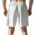 thumbnail image 4 of Men's Functional Outdoor Work Shorts, Multi-Pocket Cargo Shorts with Elastic Waist & Reinforced Belt Loops ,White M, 4 of 4