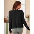 thumbnail image 5 of Women'S Long Sleeve Cropped Cardigan Sweaters Open Front Hollow Out Shrugs Black M, 5 of 8