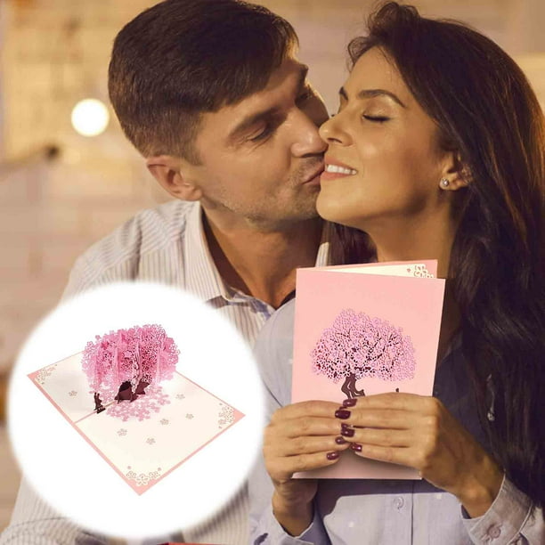 Fiudx Tarjeta de Felicitación 3D de San Valentín, Diseño Hueco Tallado En Papel, Tarjeta de Aniversario Única, Regalo Sorpresa Romántico, Manualidades Diy, Bendiciones Personalizadas, 1 Pieza