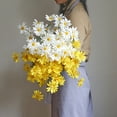 thumbnail image 4 of 6PCS Daisies Artificial Flowers Bouquets Fake Daisy Silk Flower Arrangements for Home Wedding Decoration, Yellow, 4 of 8