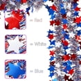 thumbnail image 3 of Topboutique Patriotic 4th of July Tinsel Garland 8 Pcs Red White Blue Hanging Garland Independence Day Metallic Twist Foil Tinsel Garland Shiny Hanging Decorations for Staircase Railing,6.56 ft/Pc, 3 of 8