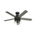 thumbnail image 3 of Hunter - Lochemeade Indoor Ceiling Fan With Light, Remote, 52-inch, Matte Black, Modern-style, 3-speed WhisperWind Motor, 52650, for Living Rooms, Bedrooms, 3 of 17