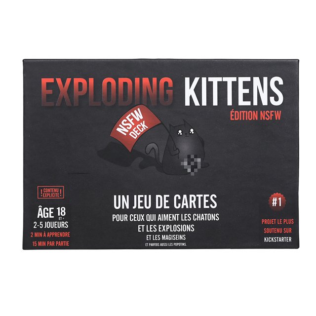 Juego de cartas Exploding Kittens Edición original - Artículo nuevo y sellado 100% genuino (negro)