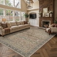 thumbnail image 6 of BERTHMEER 10’x14' Large Vintage Area Rugs Clearance for Living Room Bedroom Office Dining Room Farmhouse Brown Oriental Rugs Non Slip Traditional Distressed Rugs, 6 of 9
