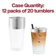 thumbnail image 3 of Smarty 12 oz. Clear Metallic Silver Rim Round Disposable Plastic Cups 240ct, 3 of 6