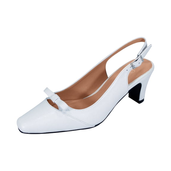 PEERAGE Jodie Women's Extra Wide Width Dress Slingback WHITE 9.5