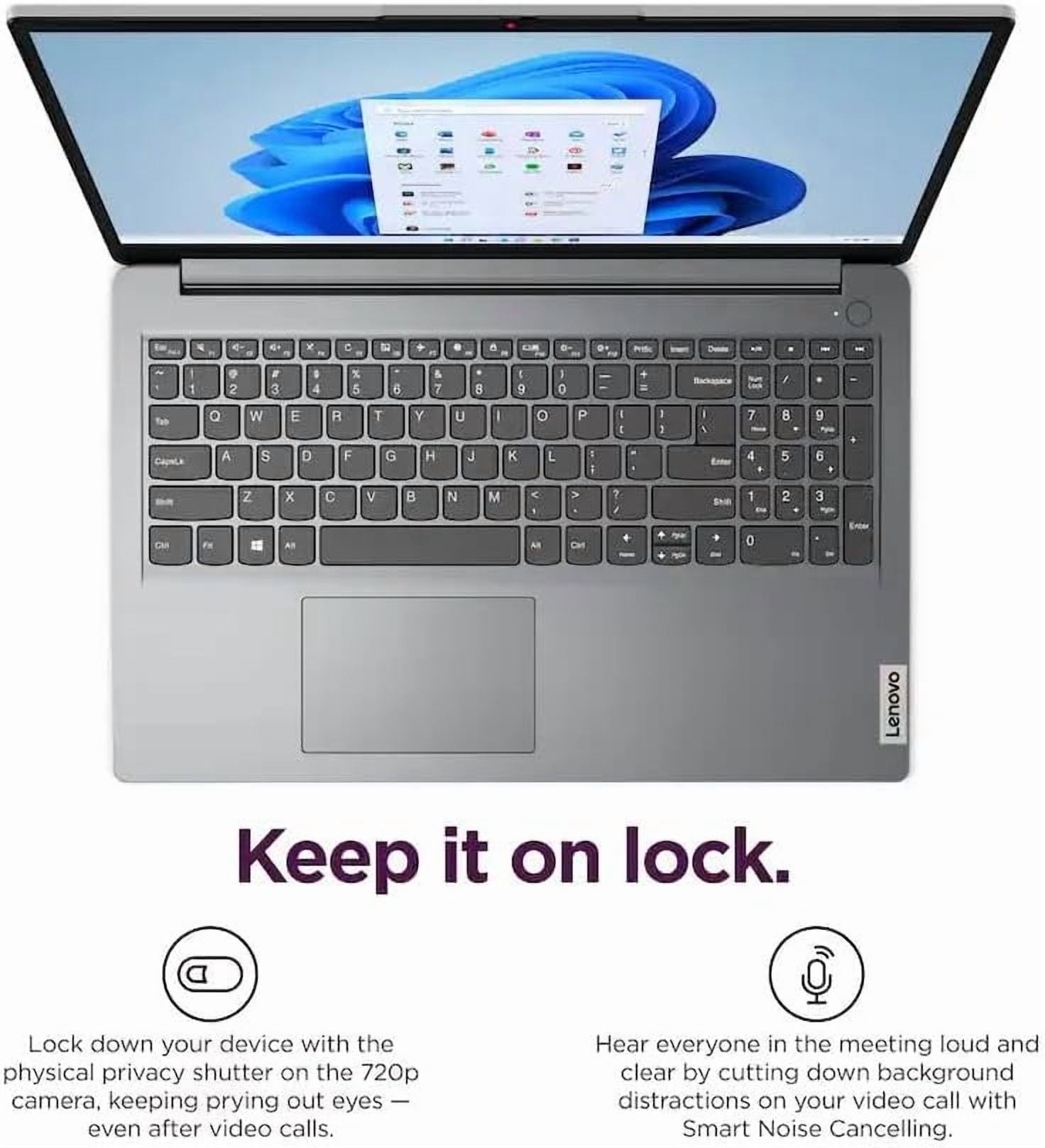 Lenovo Ideapad 1i 15.6" Full HD Laptop, Intel Core i5-1335U (Beats i7-1255U) 13th Gen, 12GB RAM, 512GB SSD,Lifetime Office,Windows 11 Pro,CoPilot Gift Set,Grey – Laptop for Work& Everyday Use