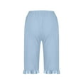 thumbnail image 4 of Plus Size Womens Pants Elastic Waist Straight Leg Women Casual Loose Lightweight Drawstring Pants with Pockets Light Blue S, 4 of 5