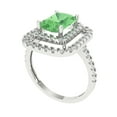 thumbnail image 2 of Halo Engagement Ring for Women - 2.62ct Simulated Green Diamond in 14K White Gold Promise Ring, 2 of 6