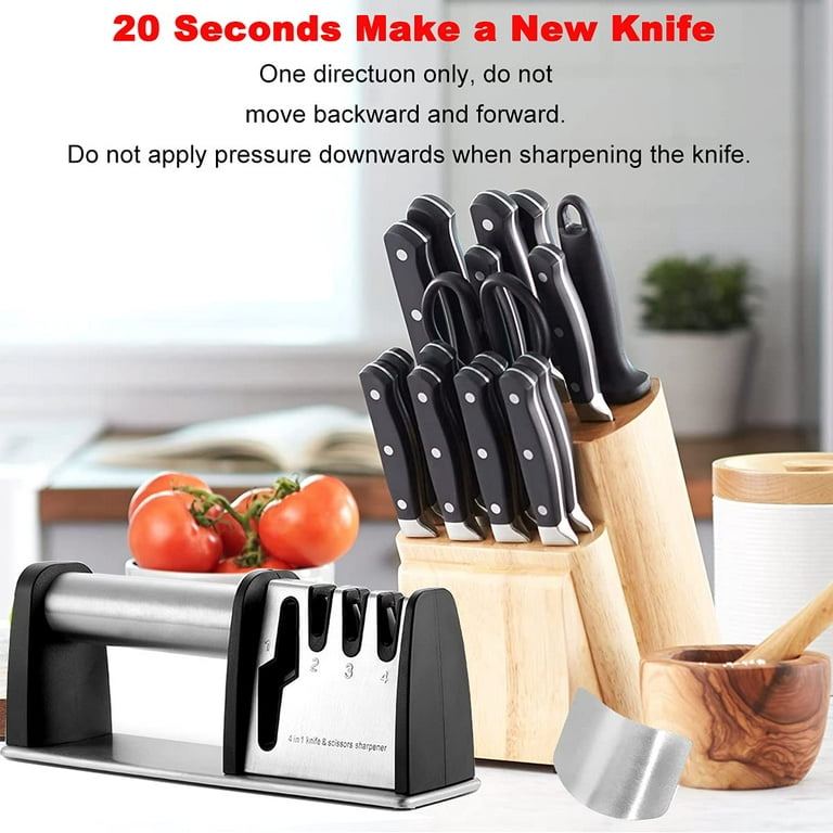 Knife Sharpener, Four Stage Knife Sharpener, Manual Knife