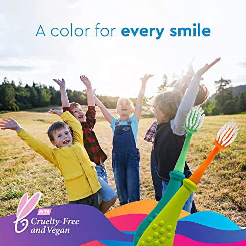RADIUS Big Kidz Forever Brush with Replaceable Head Toothbrush for Children, 6 Years and Up, BPA Free ADA Accepted for Growing Teeth and Gums - Right and Left Handed, Extra Soft - Pack of 3