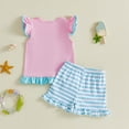 thumbnail image 4 of Xyant Toddler Girl Summer Clothes Embroidery Sleeveless Tank Top Plaid Shorts Infant Outfits Sets (Pink,2-3 Years), 4 of 5