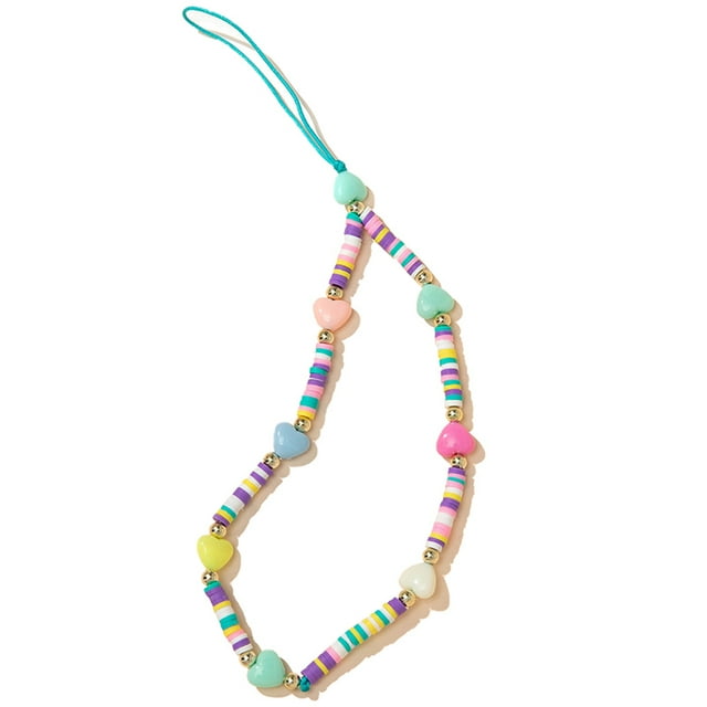 Beaded Phone Strap Colorful Decorative Phone Charm String Cellphone Wrist Strap