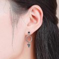 thumbnail image 5 of Pendientes colgantes geométricos para mujer con borlas, pendientes de hilo hechos a mano, pendientes asimétricos de plata de ley., 5 of 5