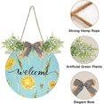 thumbnail image 2 of Coolnut Welcome Sign Hanging Plaque Sign Yellow Dandelion Blue Porch Wall Front Door Garden Home Welcome Hanging Sign, 12x12 in Home Decor, 2 of 7