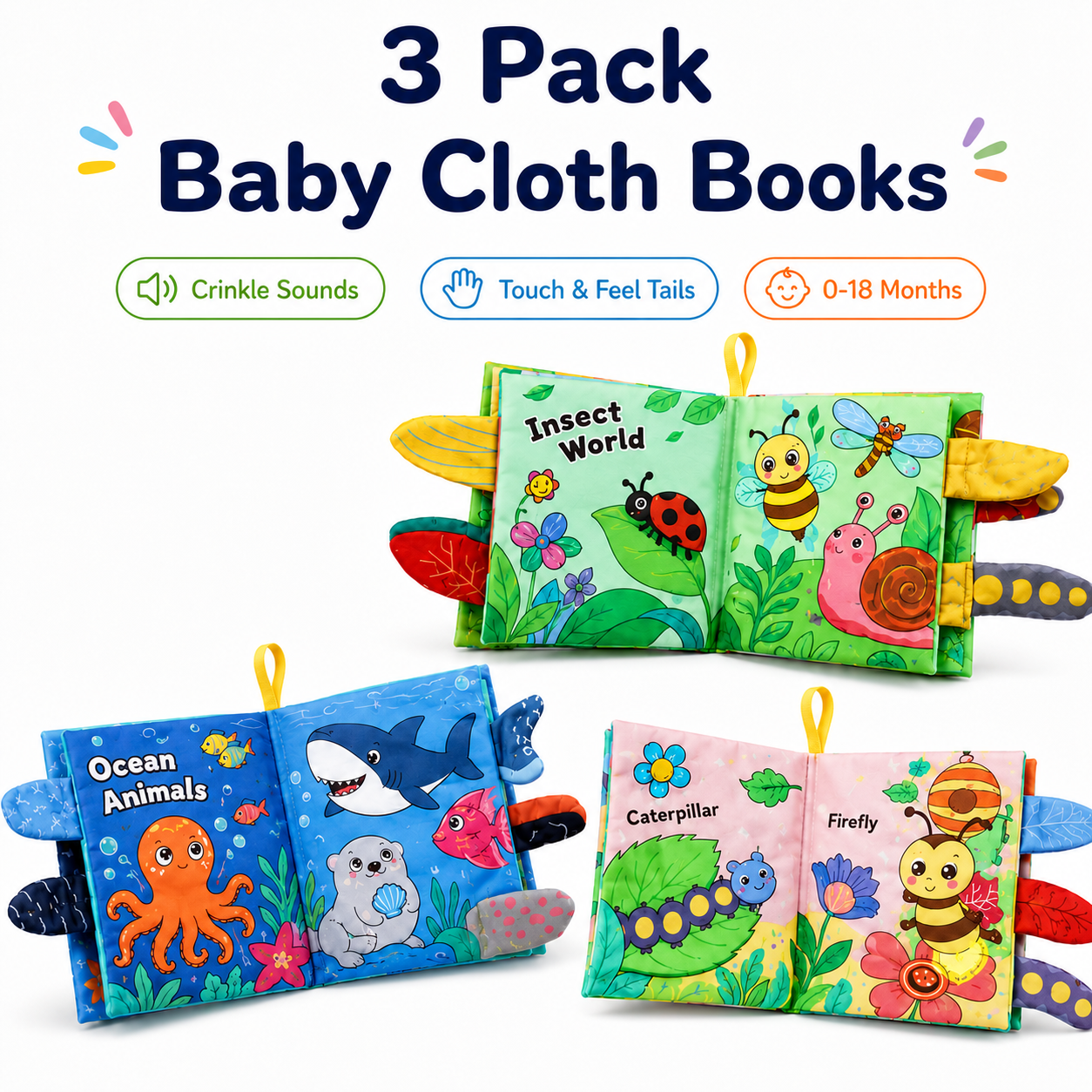 Gerber Boy Soft Book - Fox Theme - Crinkle Flaps & Mirror