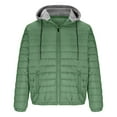 thumbnail image 5 of BiZtdJrK Mens Winter Coats with Hood Zip Up Long Sleeve Jacket Lightweight Casual Quilted Puffer Jackets with Pockets, Green, XS, 5 of 6