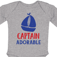 thumbnail image 4 of Inktastic Captain Adorable, Sailing Boat, Sailor, Sailing Boys Long Sleeve Baby Bodysuit, 4 of 5