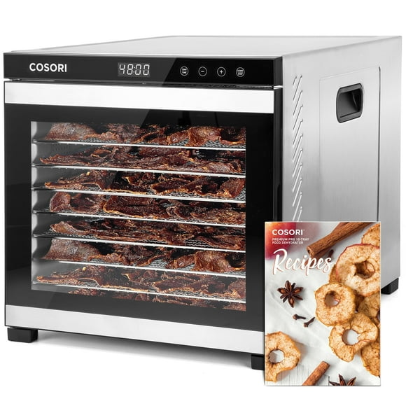 Deshidratador de alimentos COSORI, 10 bandejas, 1000 W, 16,2 pies², acero inoxidable
