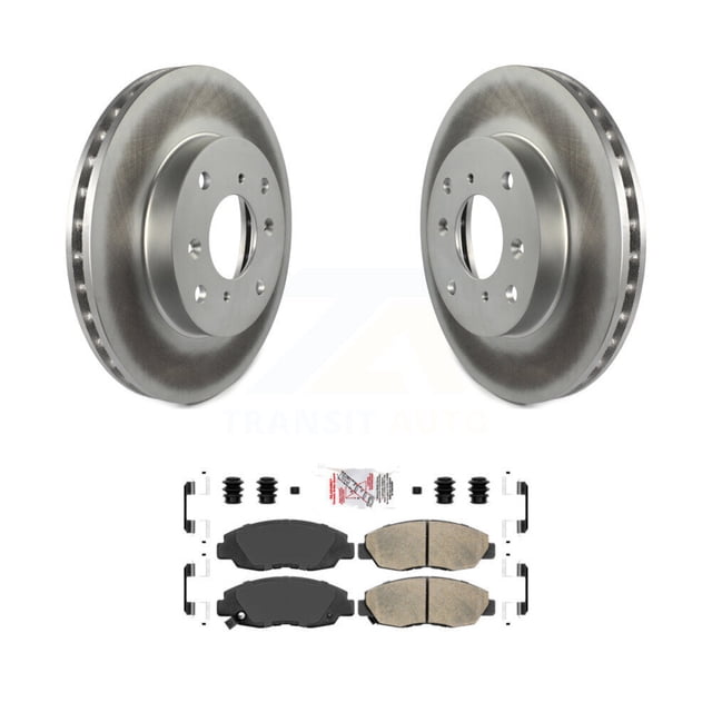 Transit Auto Front Coated Disc Brake Rotors and Ceramic Pads Kit for Car 1998-2002 Honda Accord Sedan with 2.3L KGA-104704