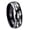 Black 2 Tone Polish Edge, variant on Foot Print Concave Black Tungsten Men Ring 10MM